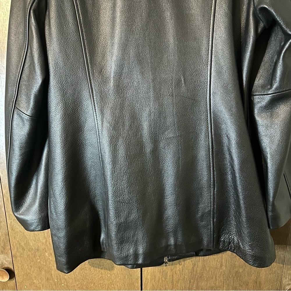 Danier Women’s Black Leather Zip-up Jacket Liner Hip Chic Motocore Size M - Picture 9 of 12